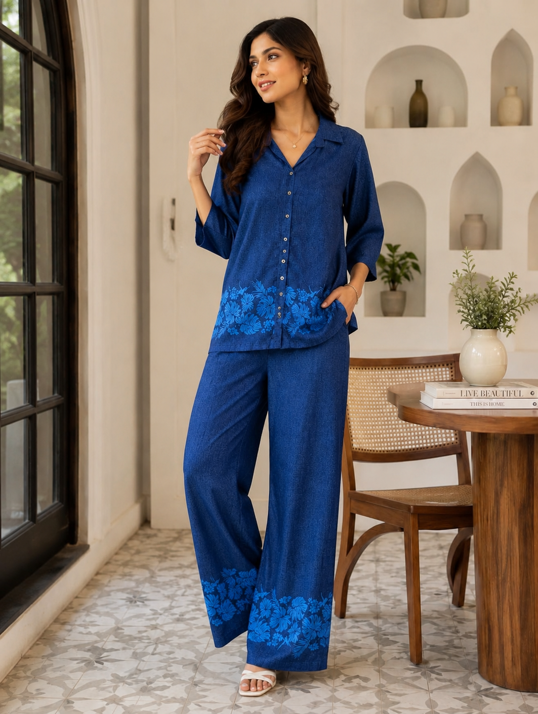 Royal Bloom Relaxed Cord Set