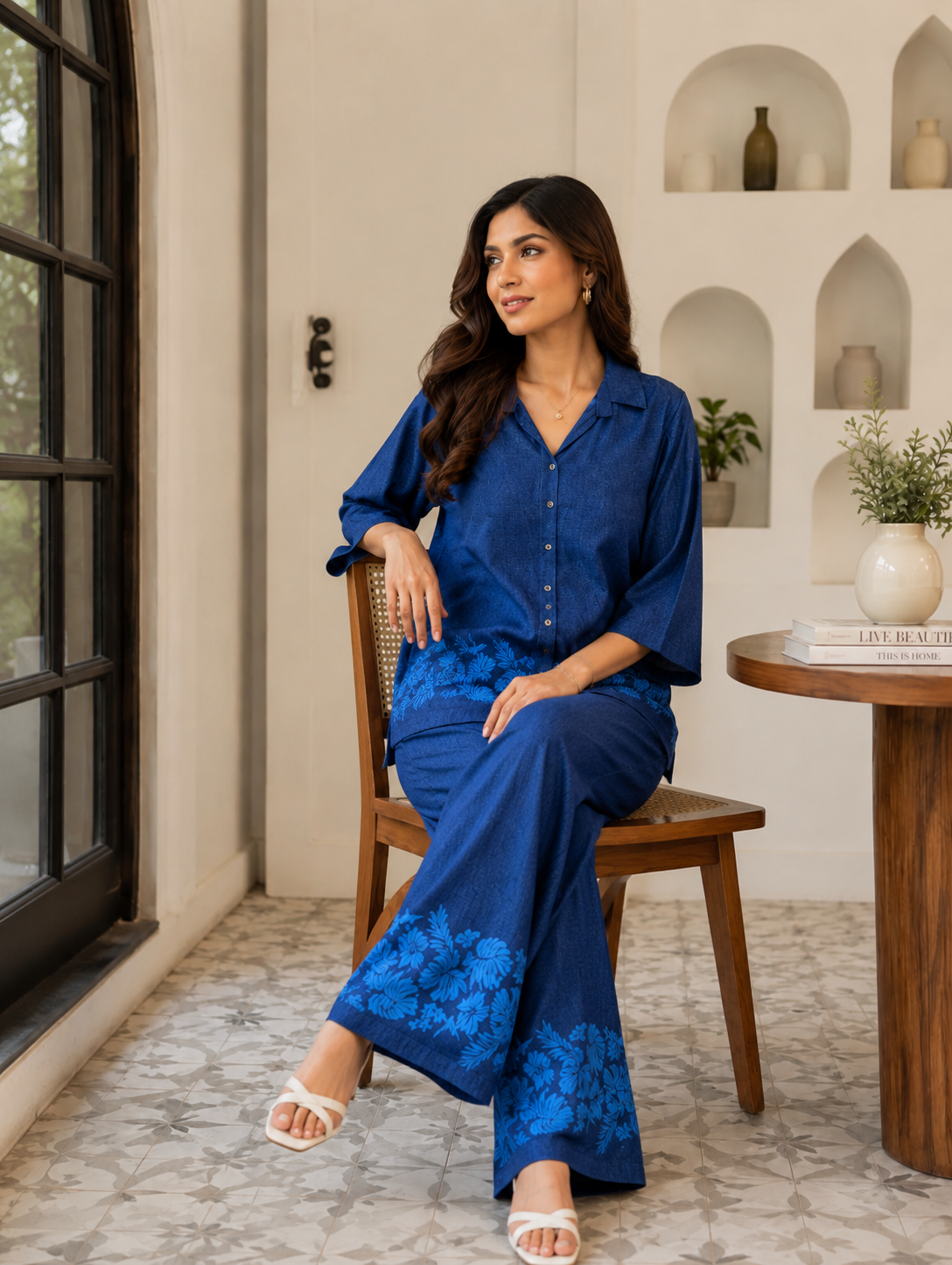 Royal Bloom Relaxed Cord Set