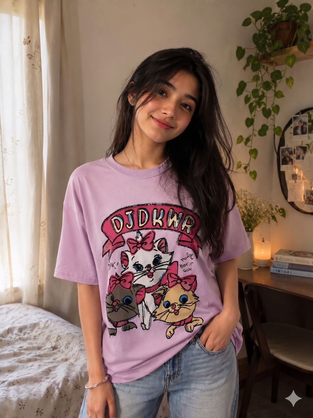 Kitten Club Comfort Oversized Graphic Tee