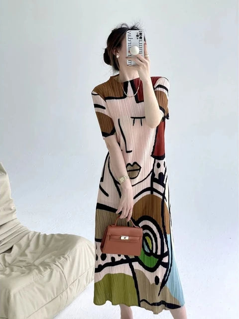 Imported dress abstract prints