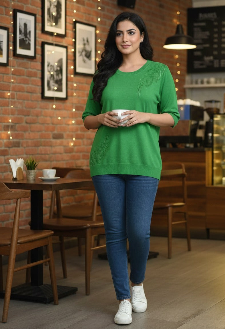 Crystal Leaf Detail top