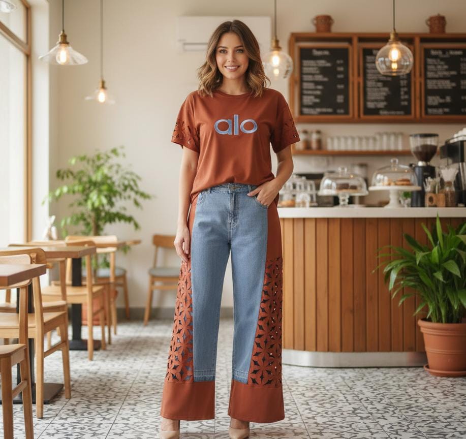 Modern Mosaic Denim Cord set