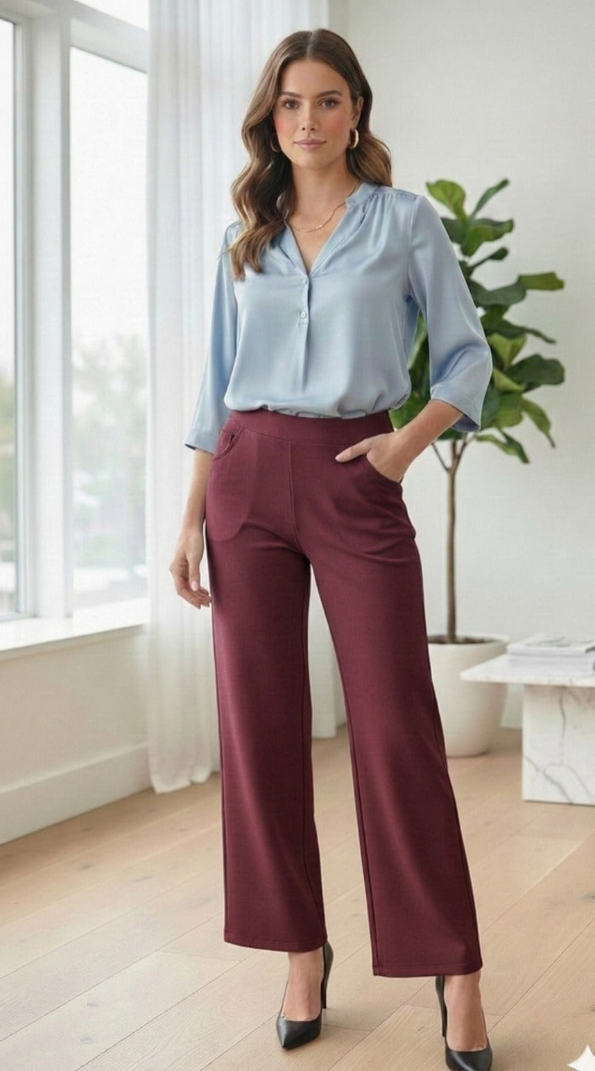 Women high waist comfortable Straight pant