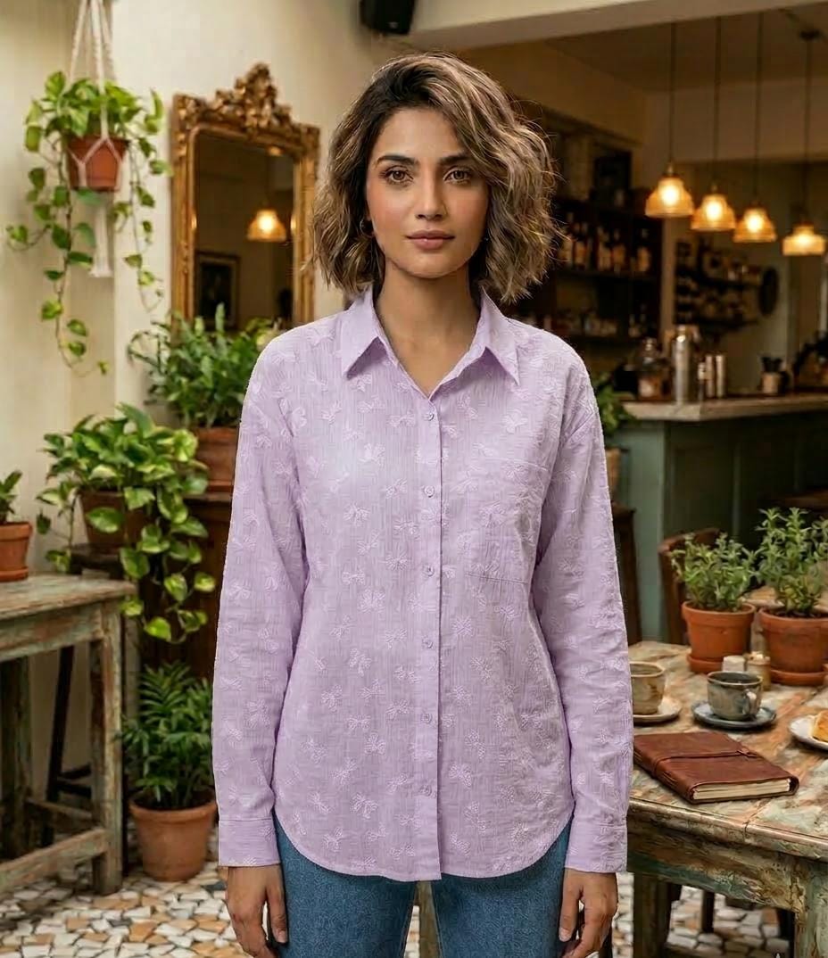 Embroidered 🎀🎀bow design Shirt with bustier