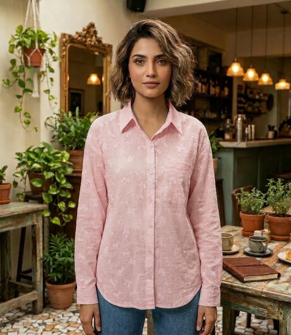 Embroidered 🎀🎀bow design Shirt with bustier