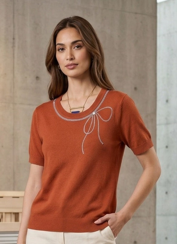 The Embellished bow Top