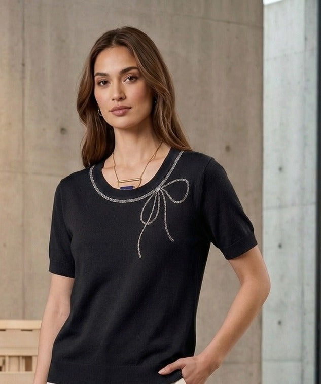 The Embellished bow Top