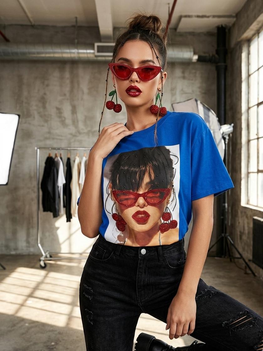 "The Cherry Muse Graphic Oversized t-shirt "