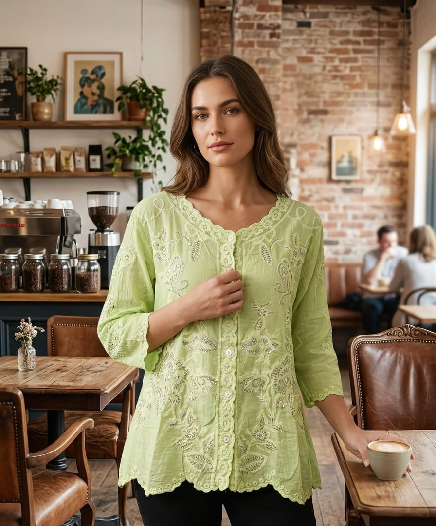 Artisan Embroidered Boho Blouse shirt