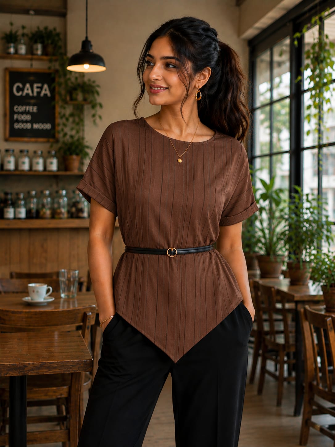 Linear Elegance Pointed with belt top