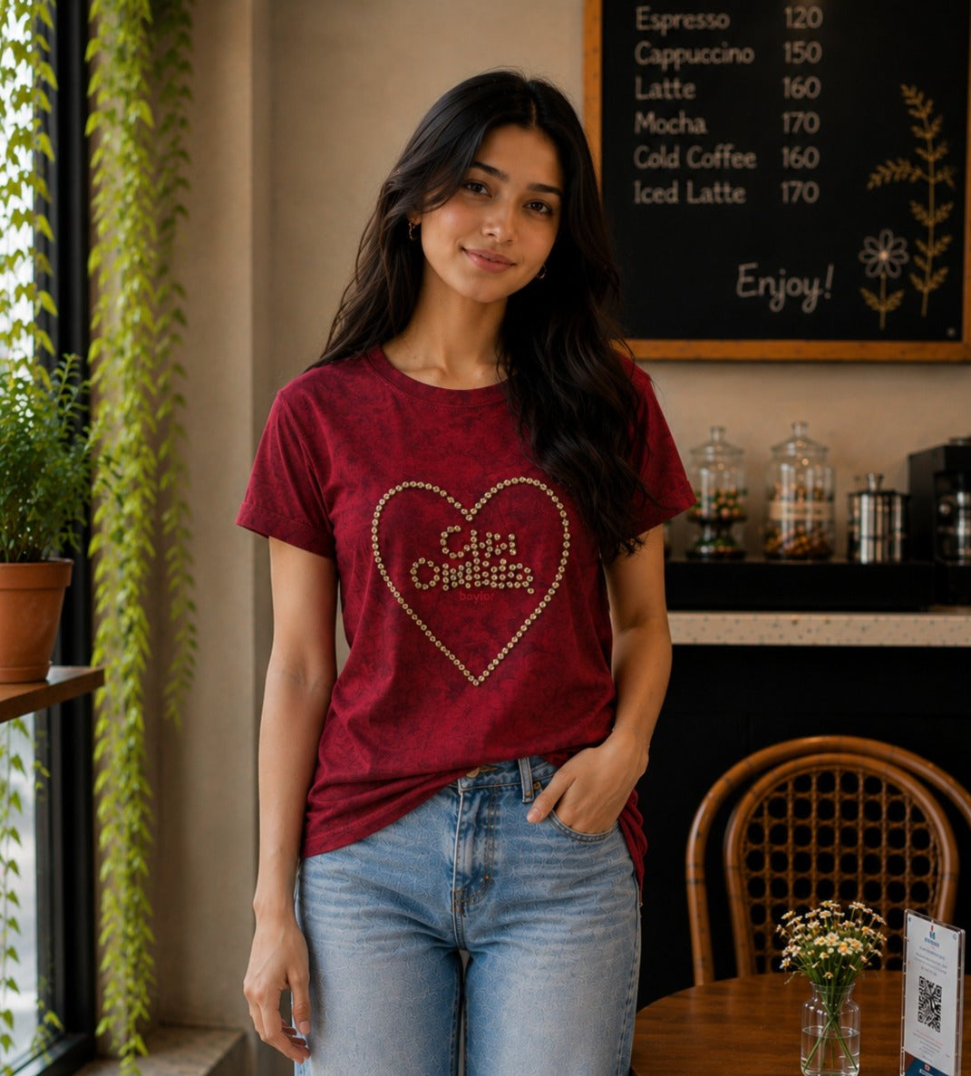 Heart Embellished Tee