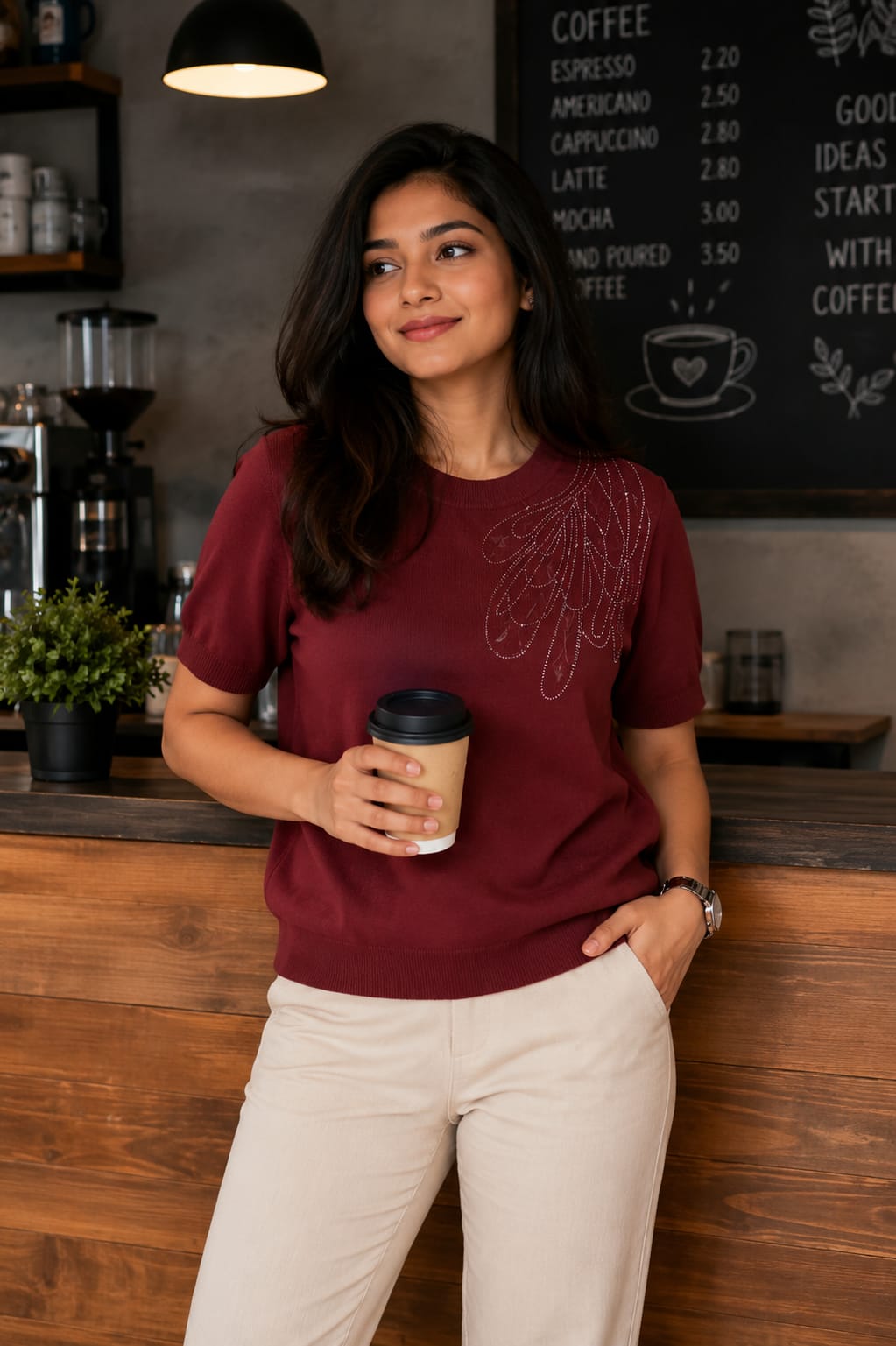 Premium Crystal Accent Top