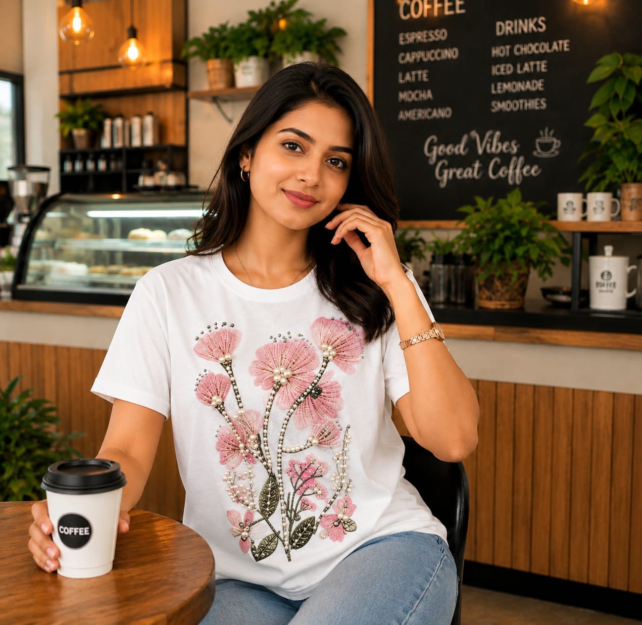 Floral Pearl Tee