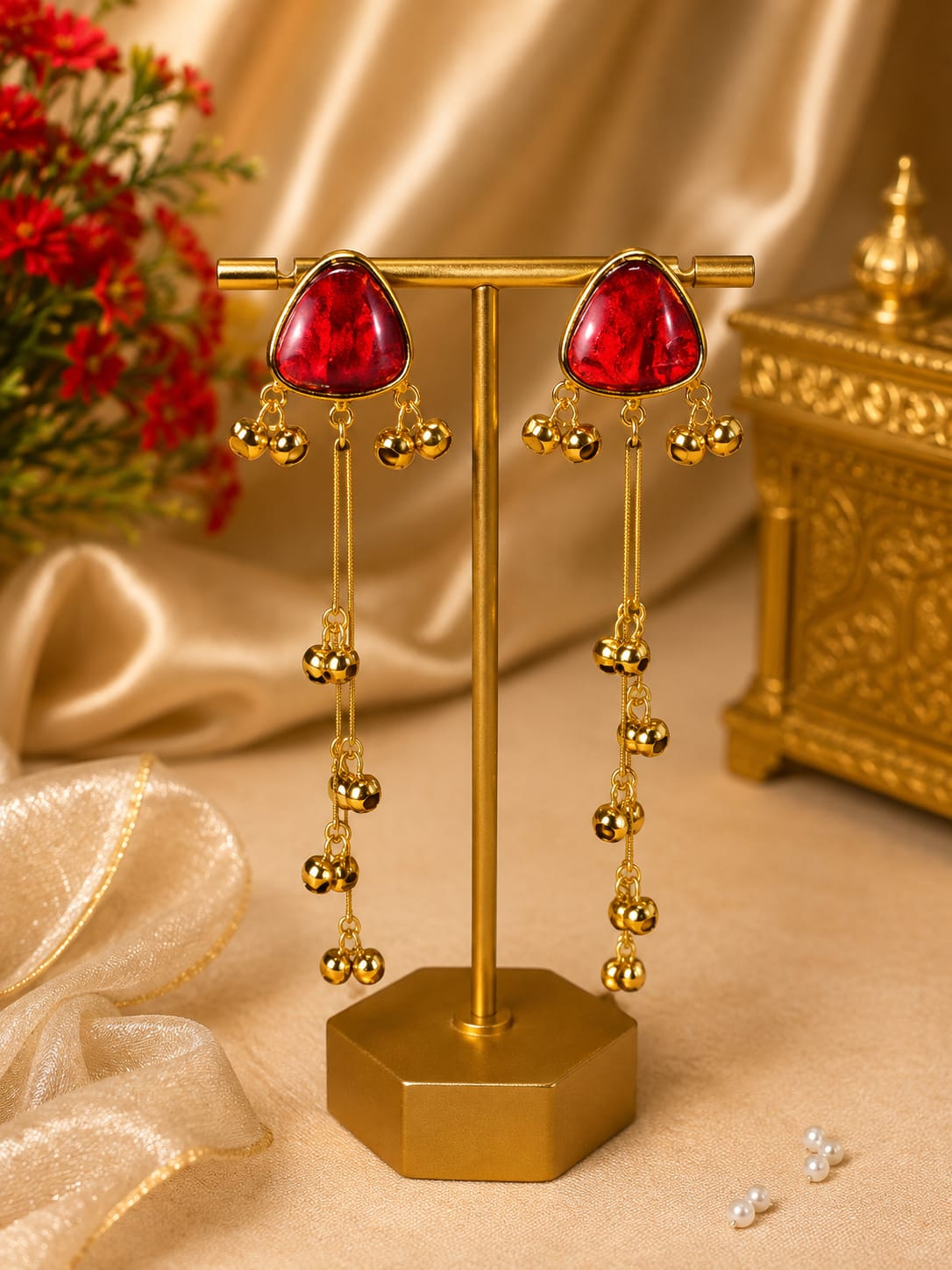 Kashmiri Dejhoor-Inspired Gemstone Earrings