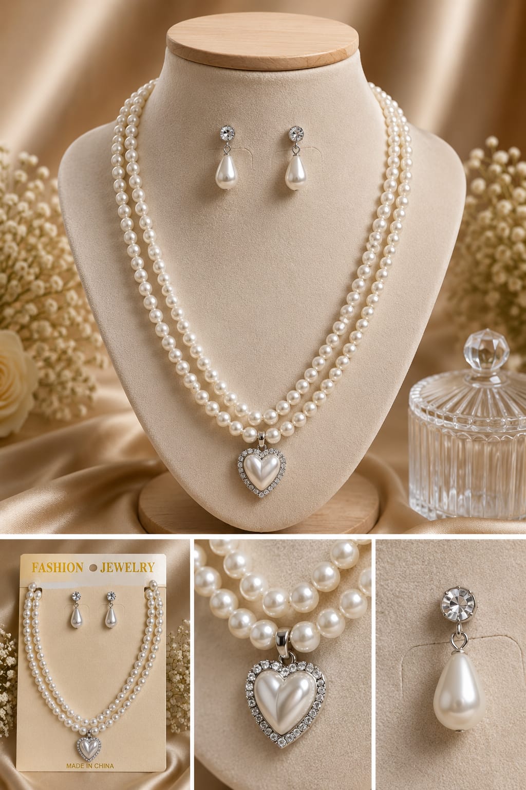 Elegant Pearl Charm Necklace