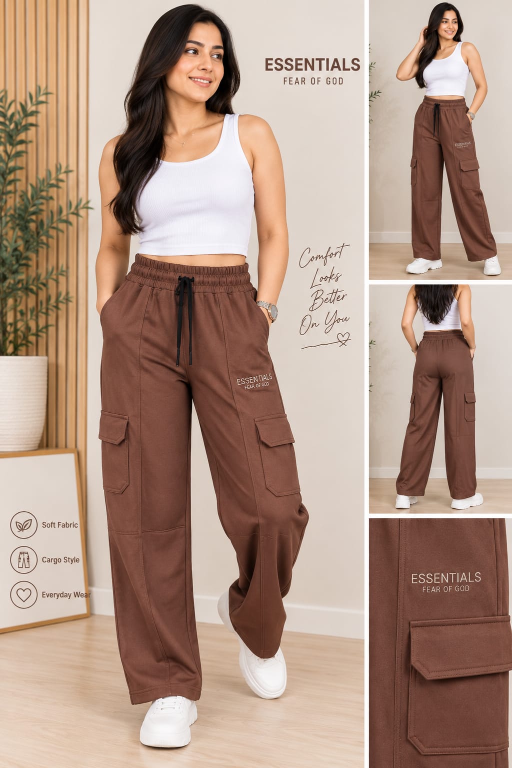 Classic Wide-Leg Cargo Pants