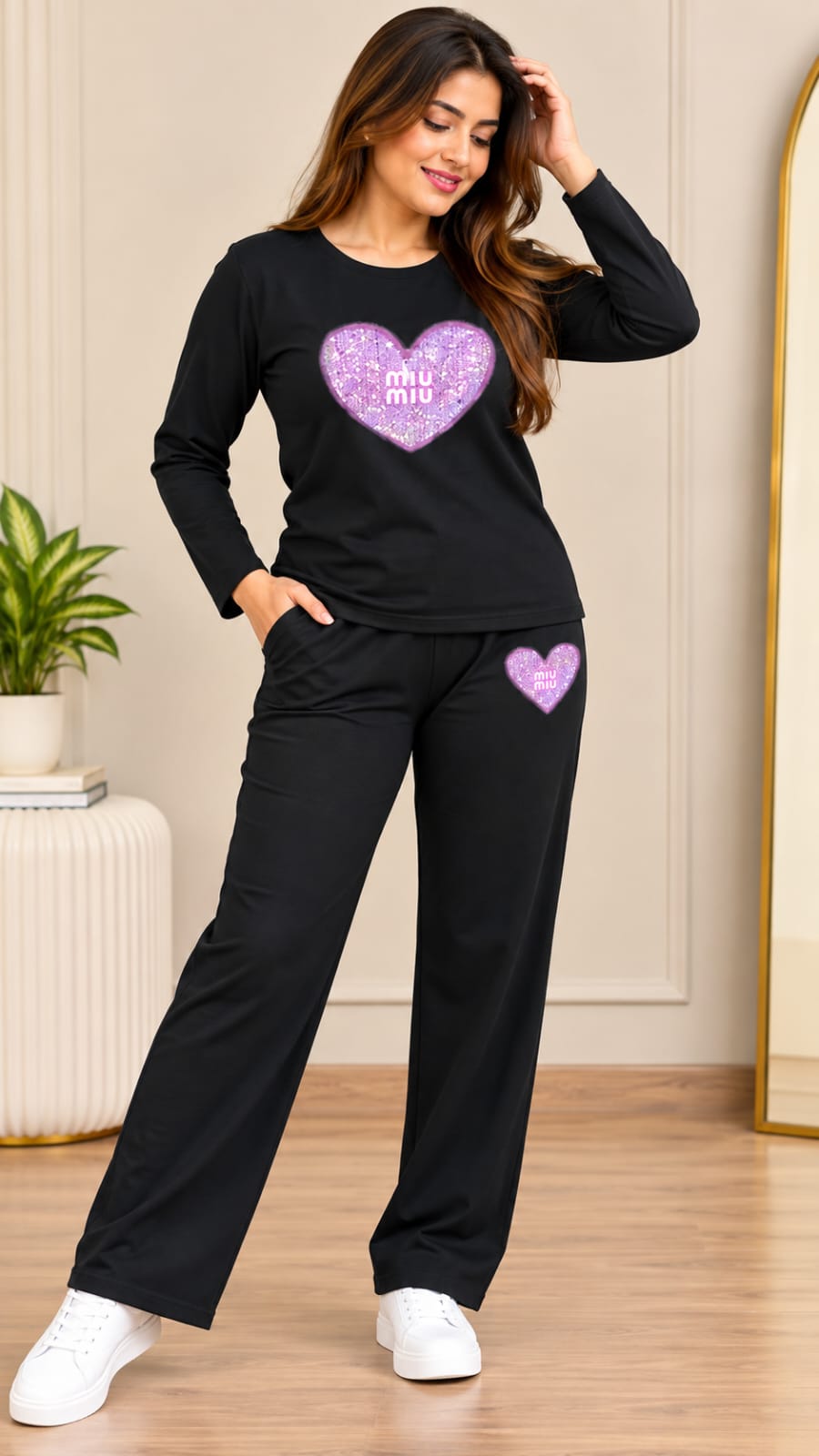 Miu Miu Heart Sequin Luxe Cord Set
