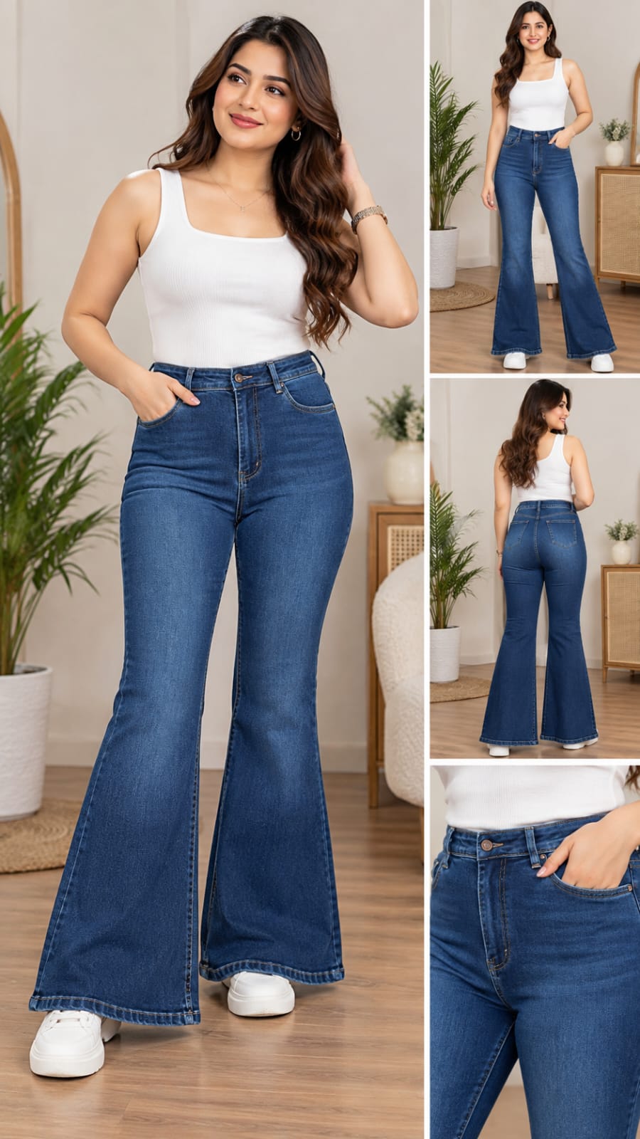 Women’s High-Rise Stretch Bootcut Flared Denim Jeans (4827)