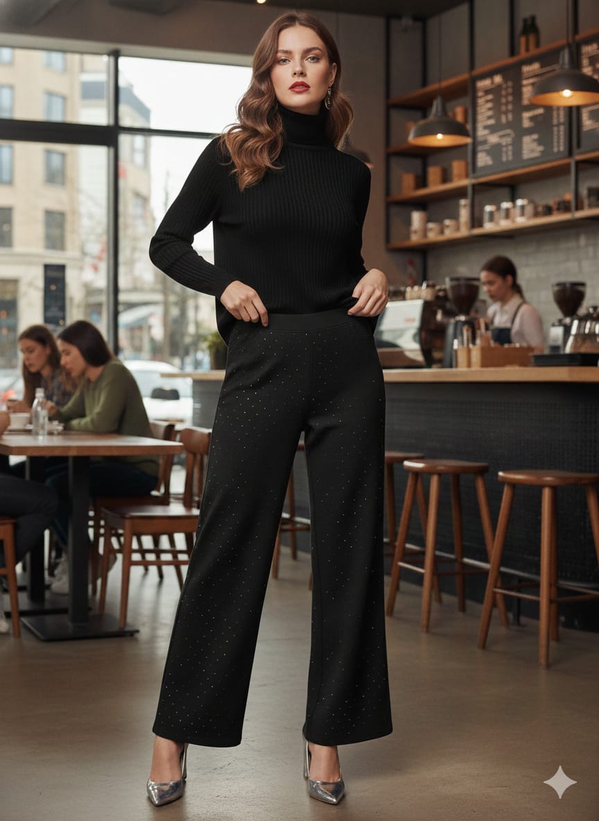 high rise shimmer pant