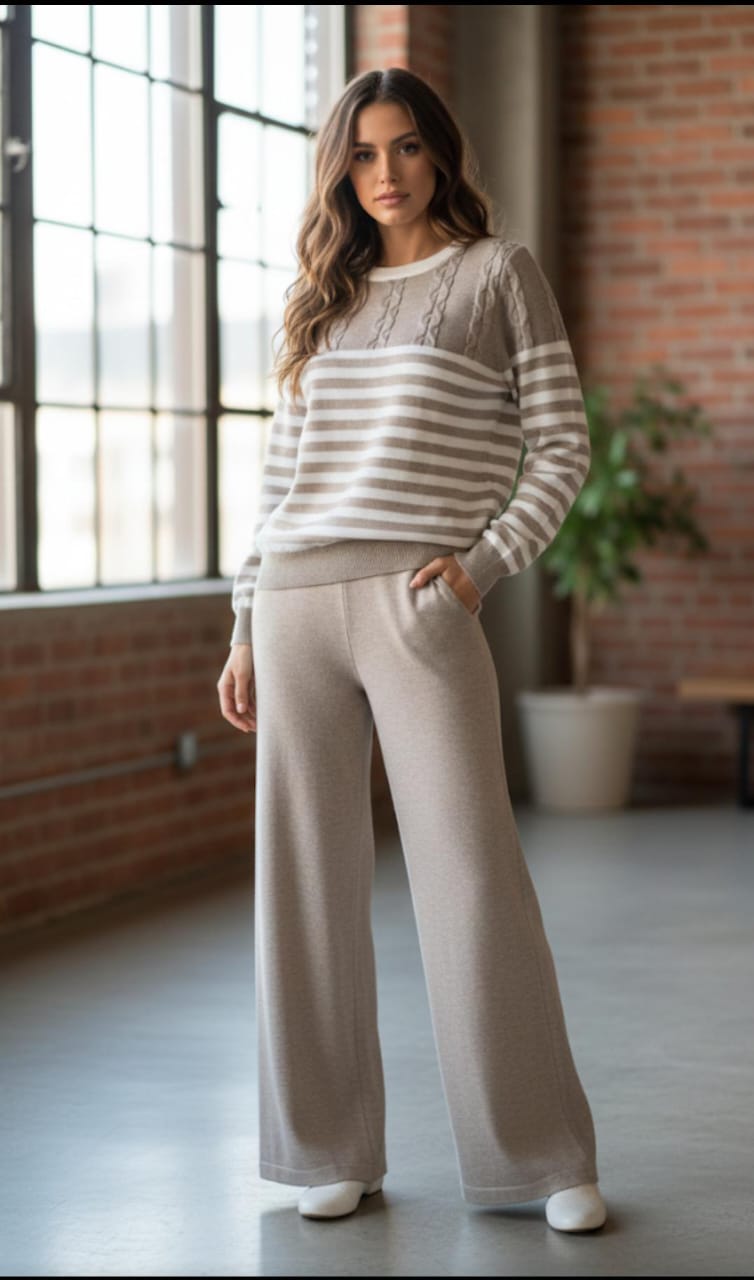 Linear Knit winter cord set