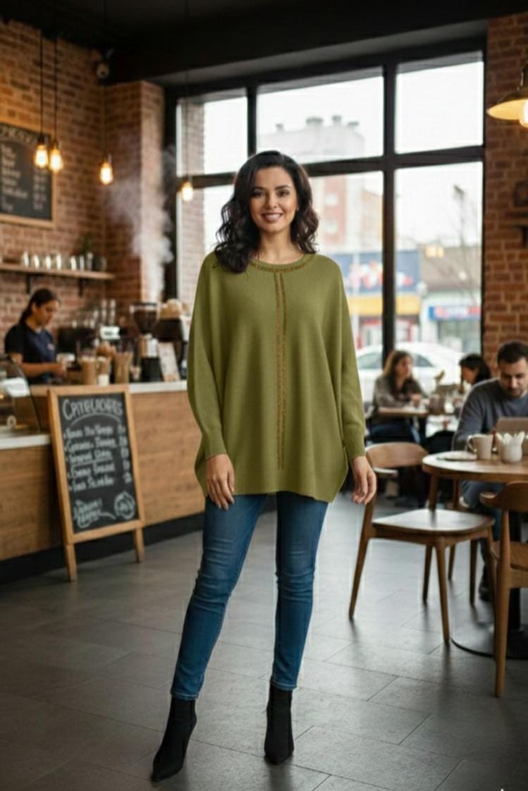 oversized ballon sleeve long top