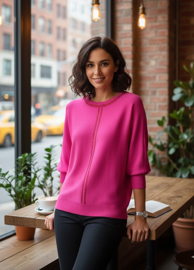 oversized ballon sleeve long top