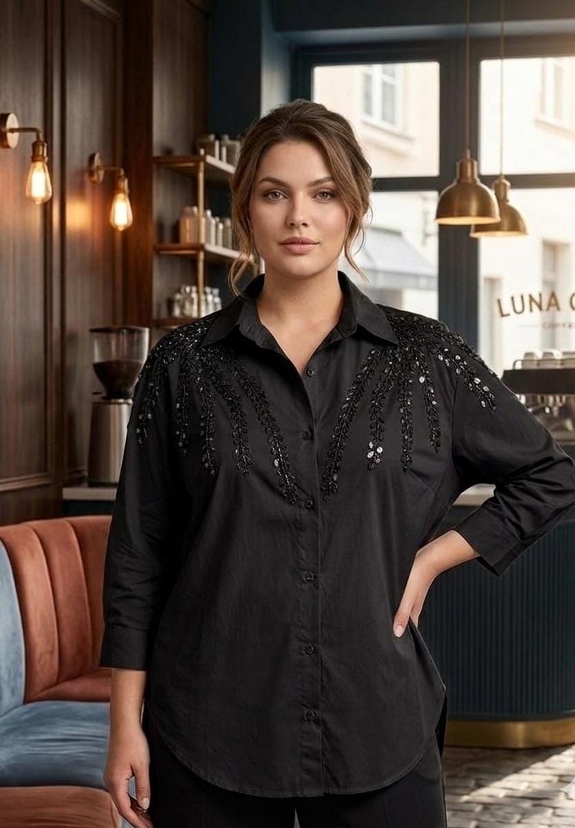 The Pastel Petal Embroidered Oversized Shirt