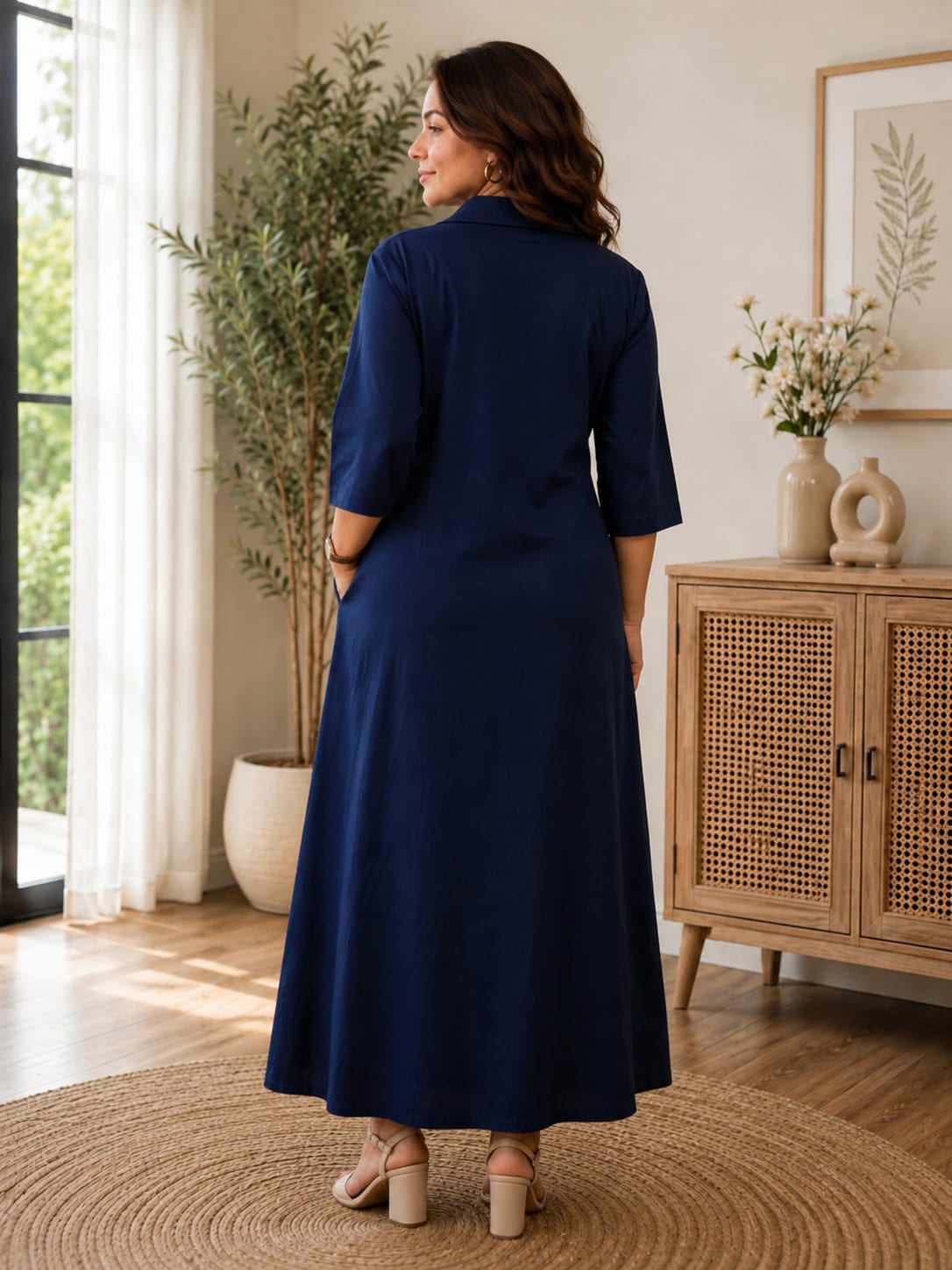 Floral Embroiderd A-Line Maxi Dress