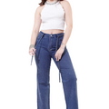 "Shimmer Denim Wide Leg Jeans"