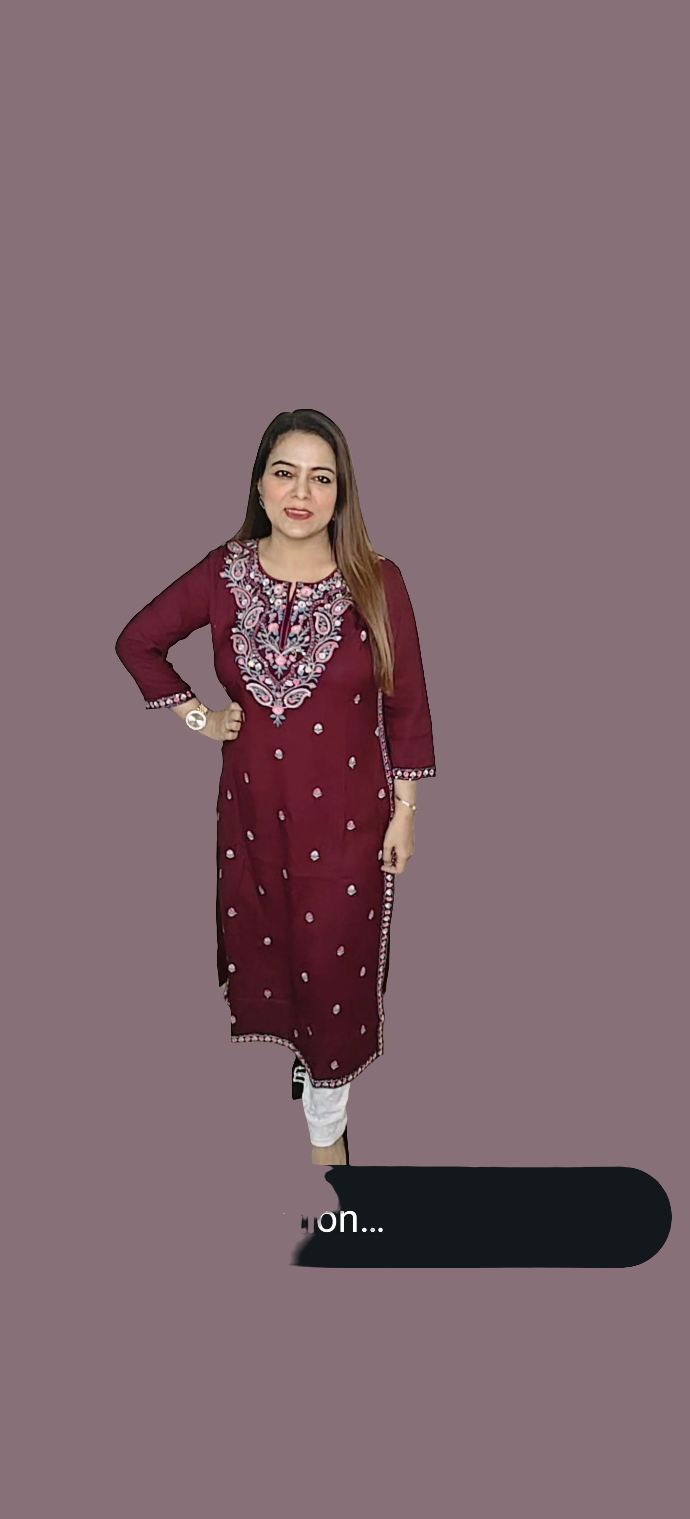Premium long kurti with embroidery
