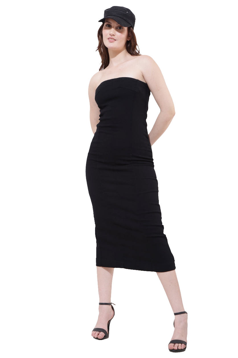 "Denim black beauty tube dress "