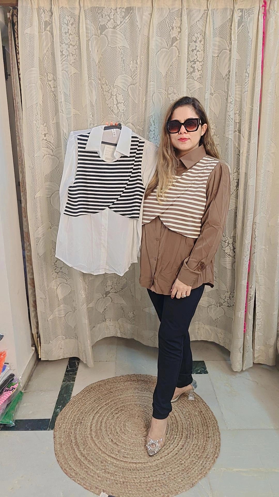 Summer shirt with overlapping style