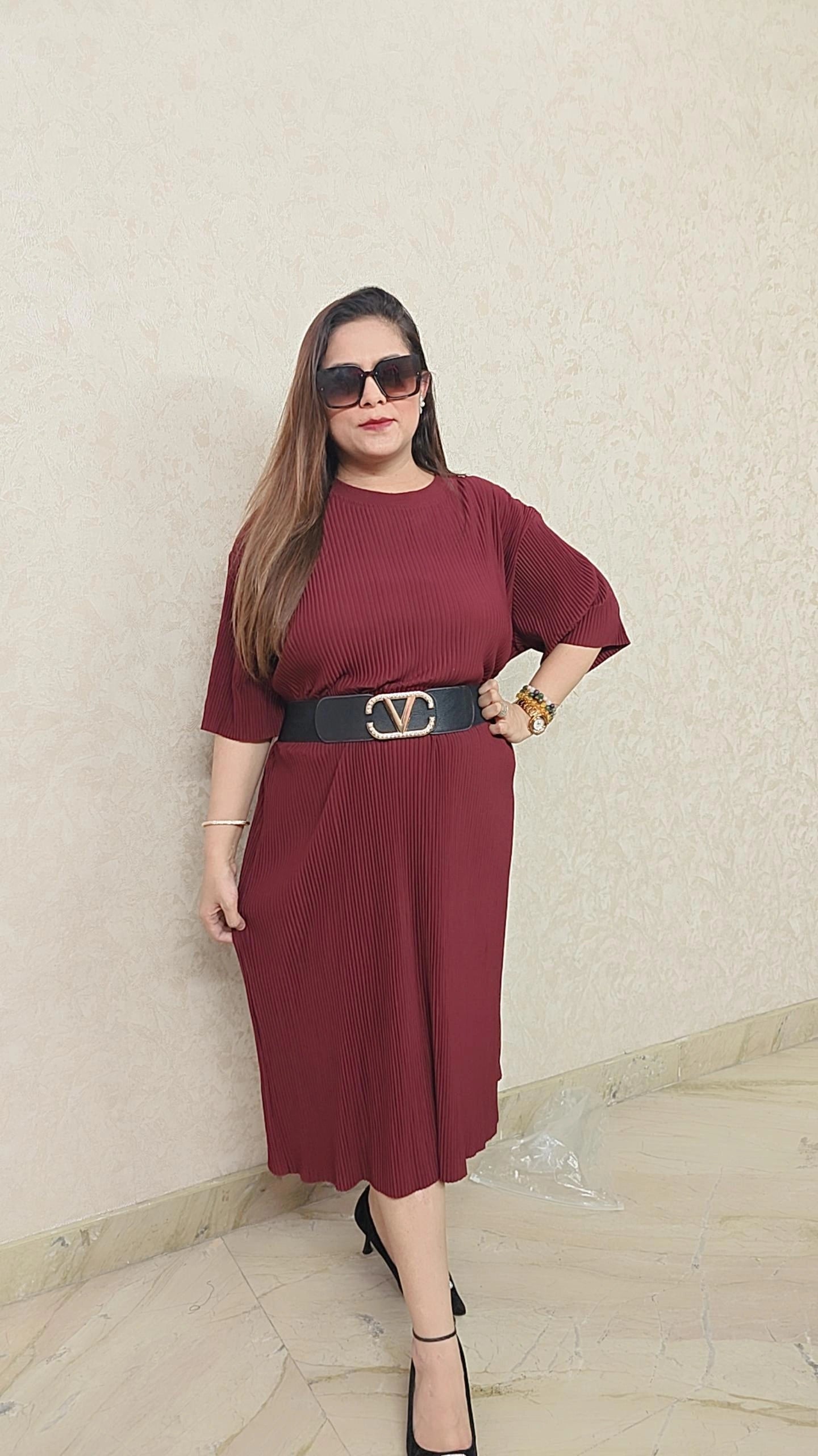 Luxe Pleated Magic Midi Dress