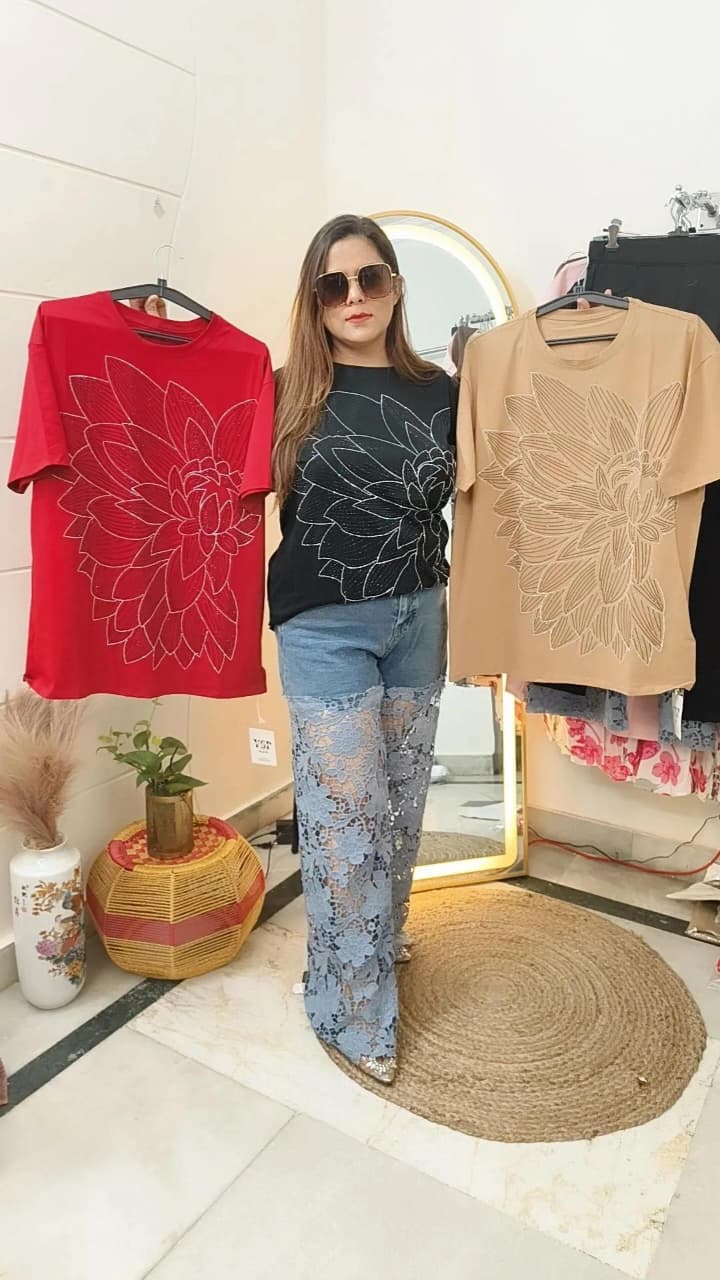 Bloom Sequin Statement Tee