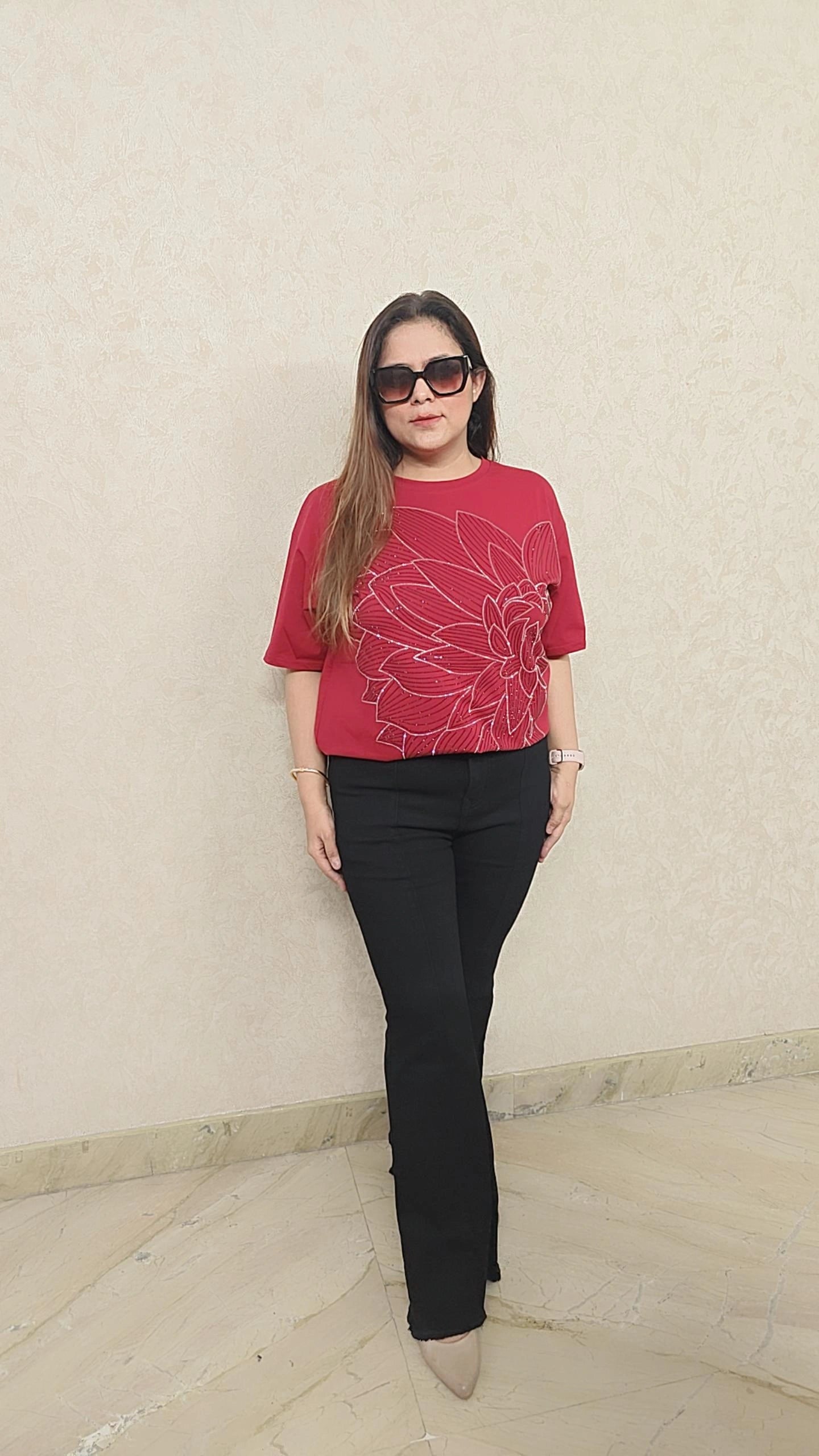 Boot cut black strechable denim jean