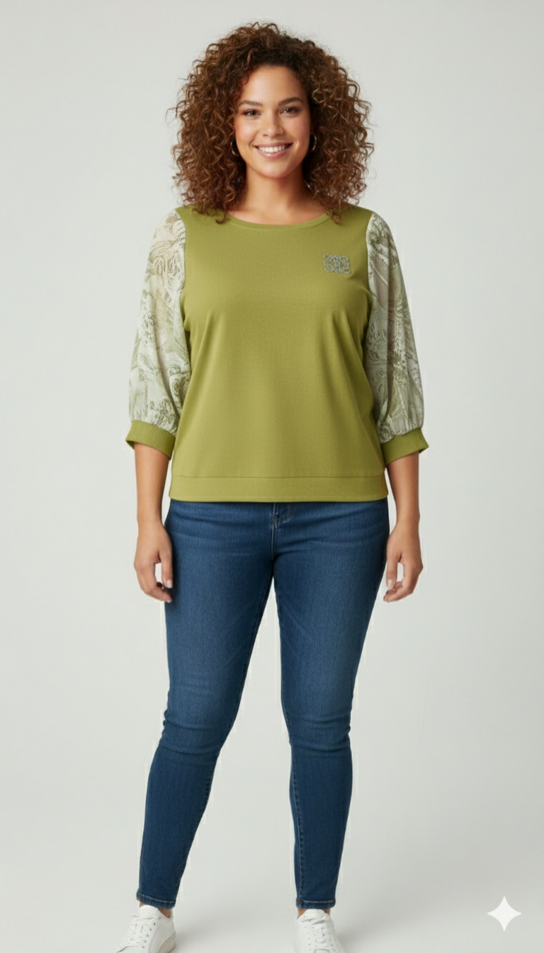 Plus Size casual trendy long top