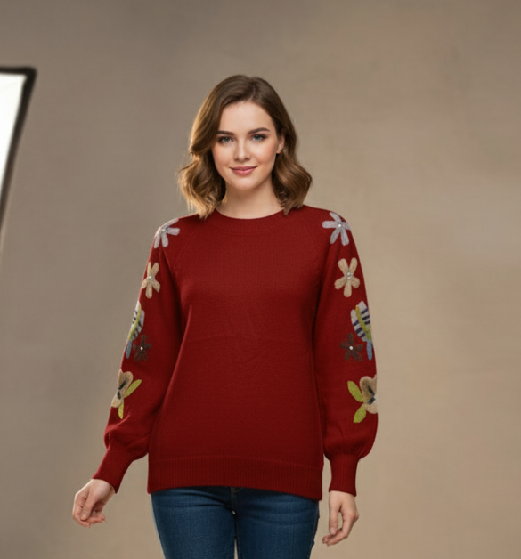 Lux Winter Embroidery Top