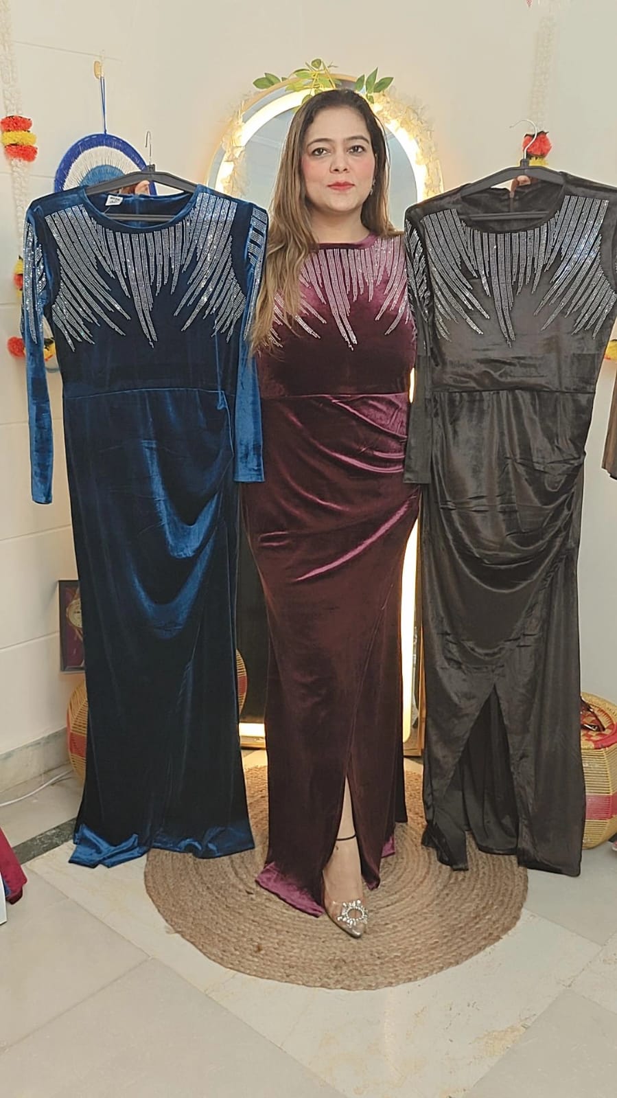 Designer party wear Velvet dress