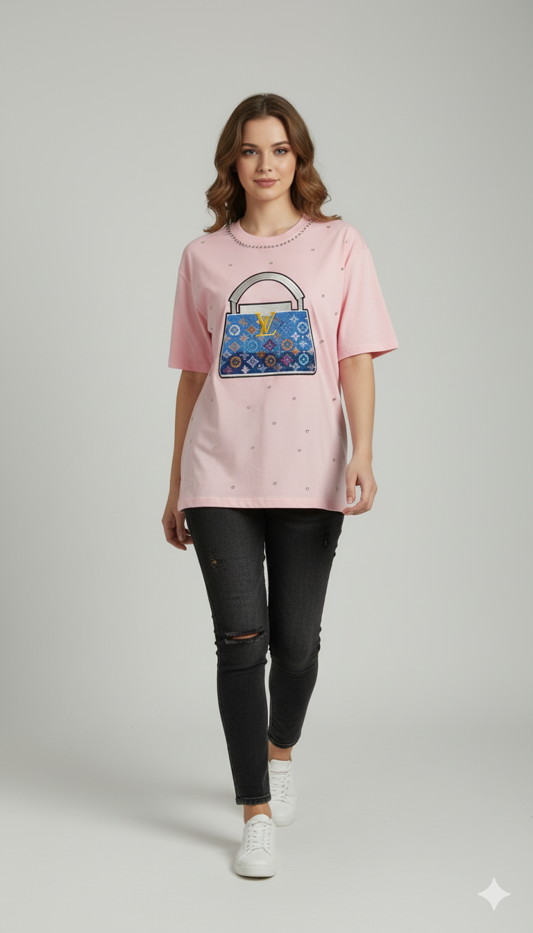 Designer Handbag Print Tees – Luxe Look, Casual Vibe!