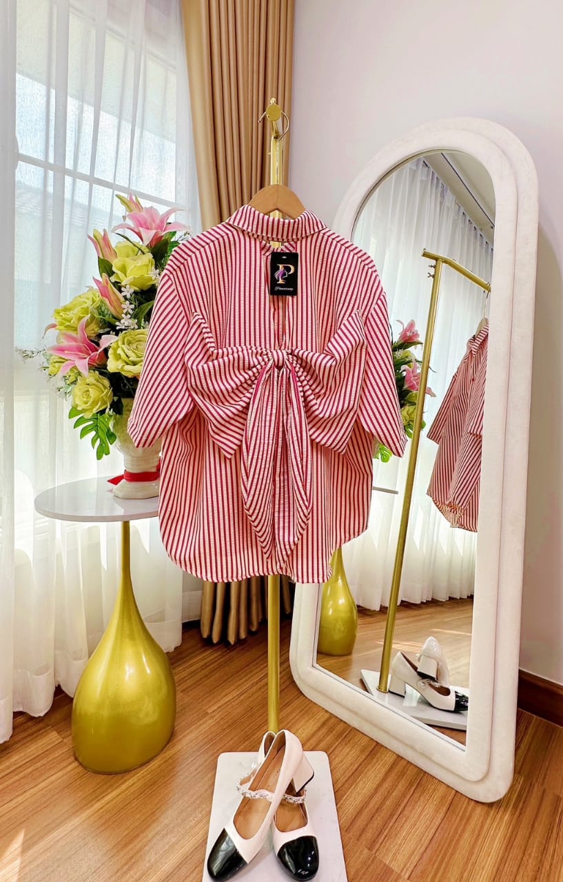 Striped Bow Back Shirts – Available in Elegant Color