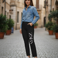 Women high waist straight pant
