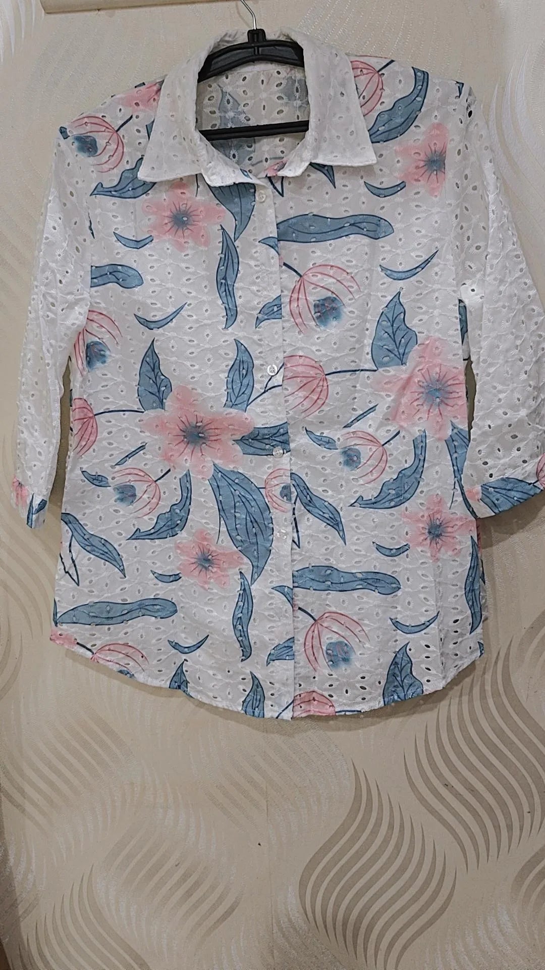 Summer cotton chikenkari shirt