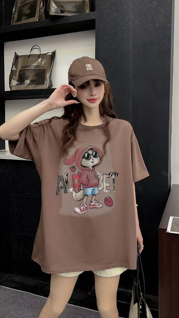 Alphabet Bunny Graphic Tee – Oversized