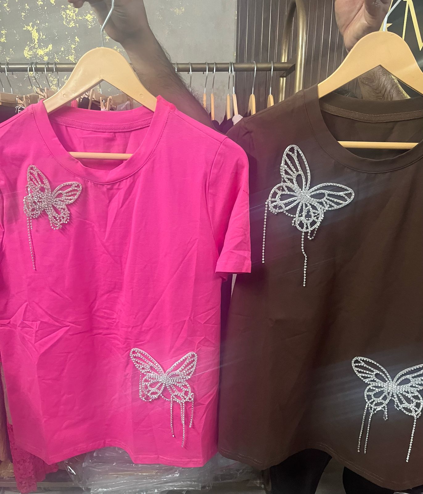 Elegant Butterfly Embellished T-Shirts top