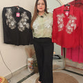 "Sequin Floral Sheer Shirts – Summer bold shades