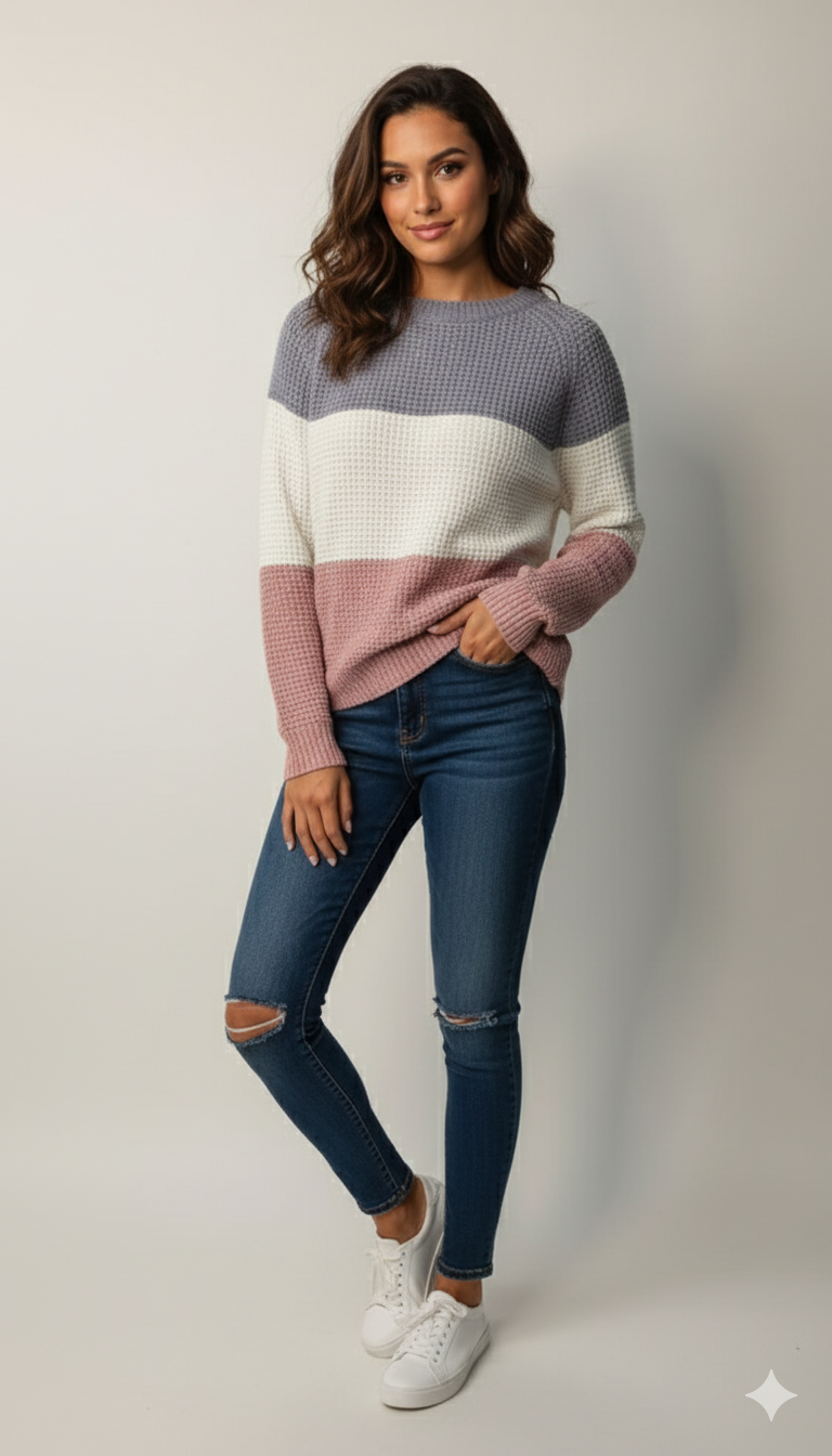 Winter Bliss Colorblock Sweater Top