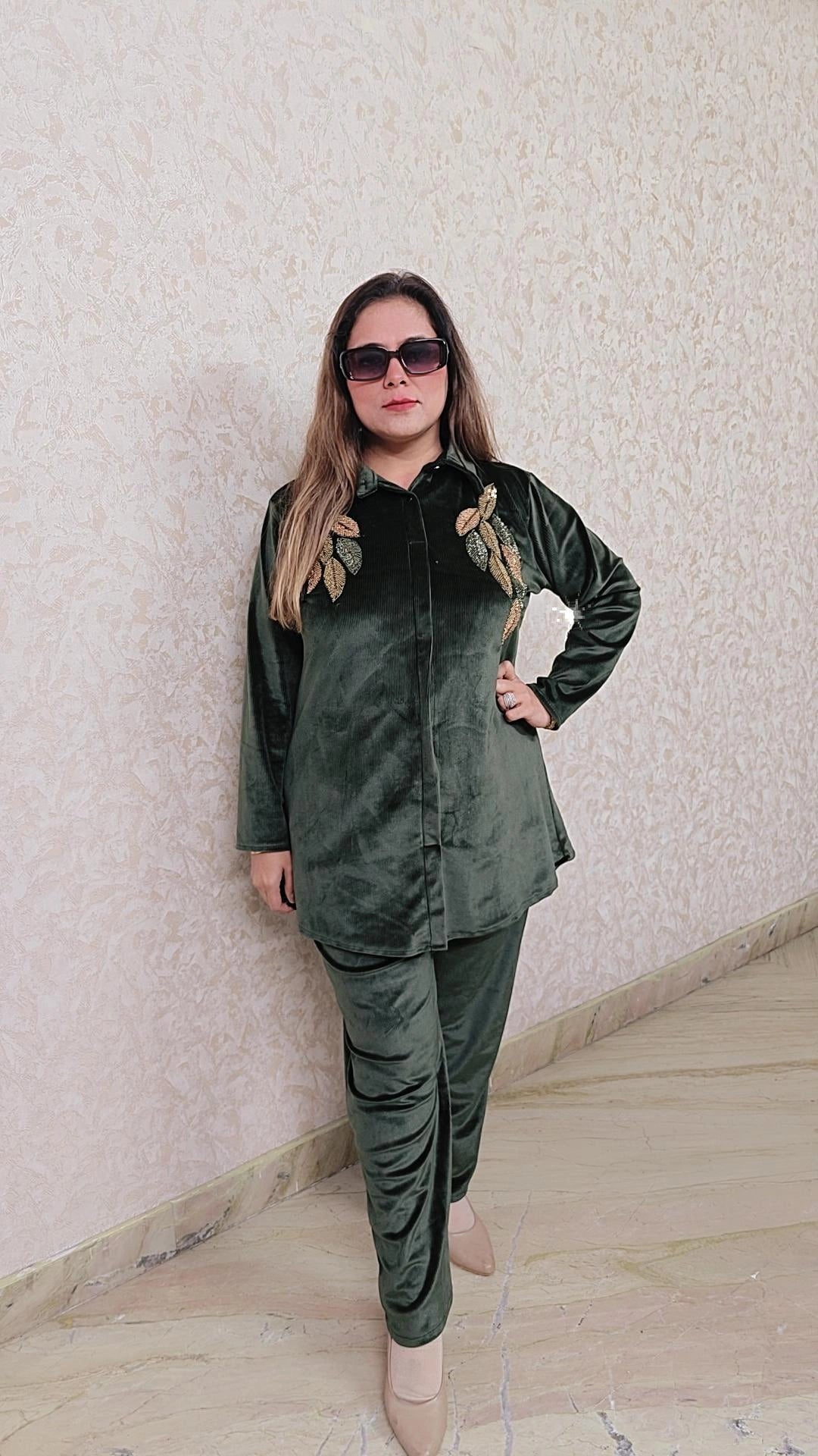 Velvet handwork cordset