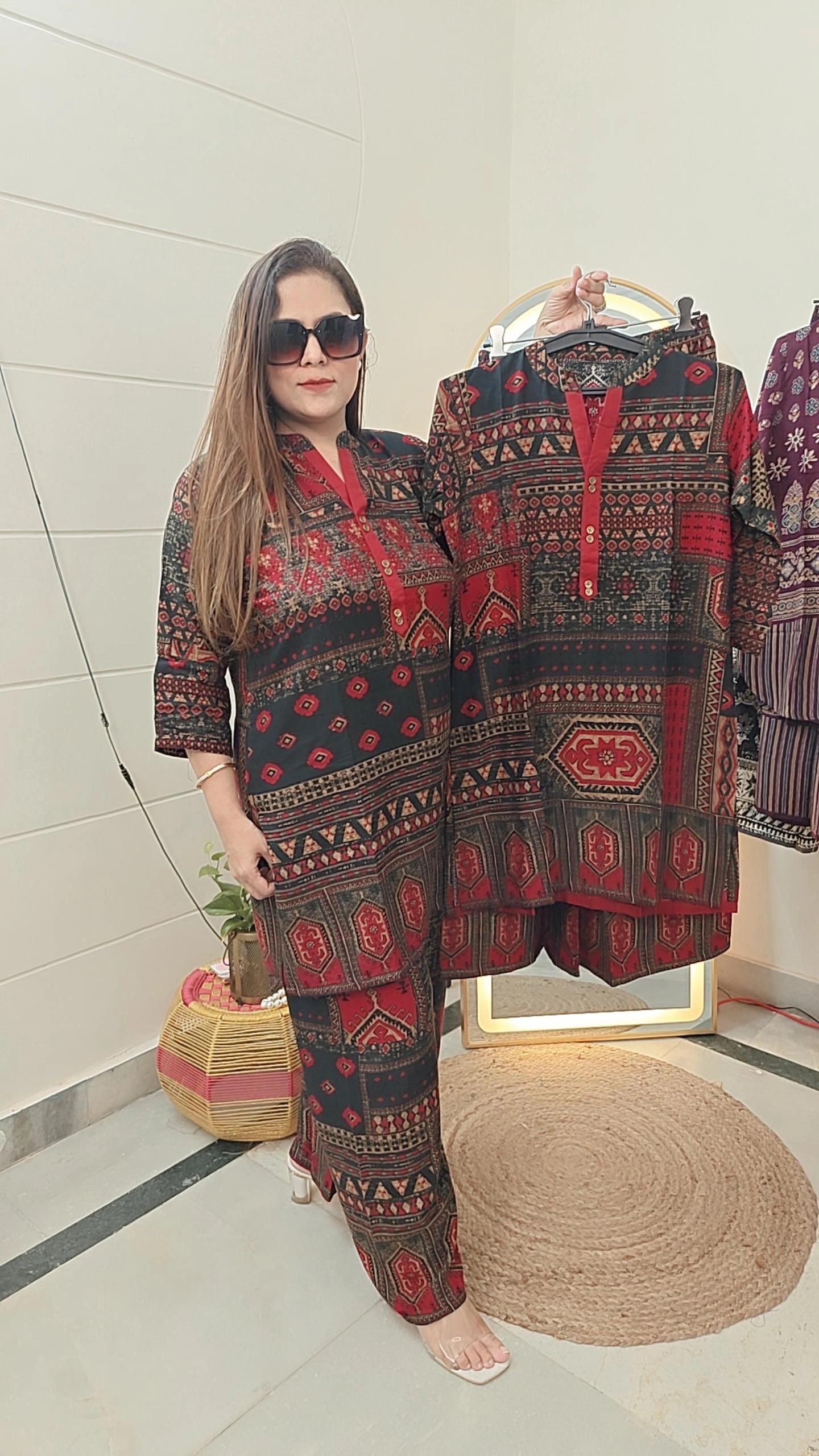 "Fusion Folk Printed Co-ord Set"