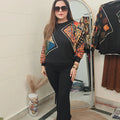 Statement sleeves multi coloured tops