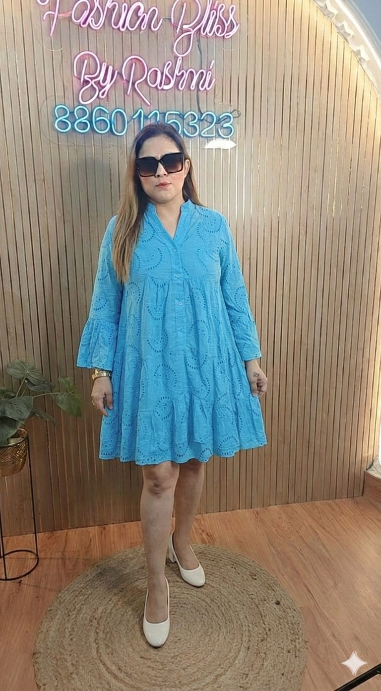 Summer premium cotton chikenkari Dress